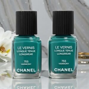 CHANEL Le Vernis Nail Polish in Harmony Teal #755 Set of Two NEW